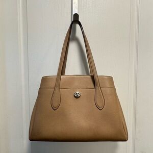 COACH Laura Carryall brown leather large Tote Bag, laptop compartment 88340